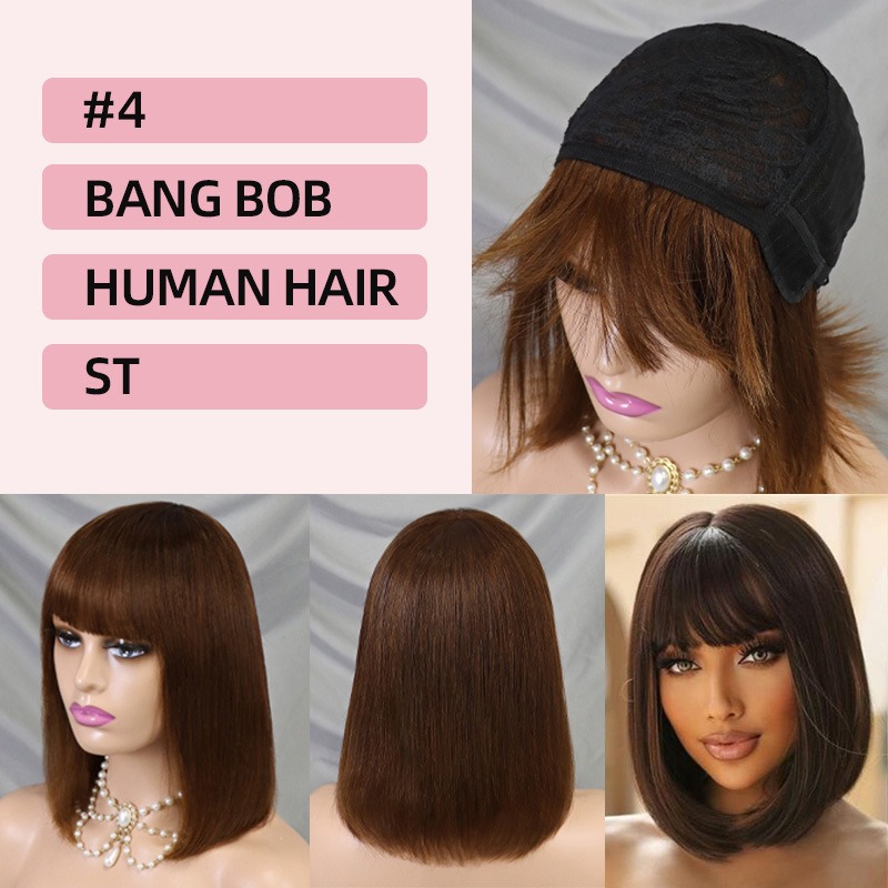 Transform your style with a Bang BOB human hair wig, adding flair to your look